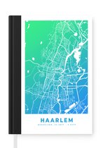 Carnet - Cahier d'écriture - Plan de la ville - Haarlem - Pays- Nederland - Blauw - Carnet - Format A5 - Bloc-notes - Carte