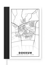 Notitieboek - Schrijfboek - Kaart - Dokkum - Zwart - Wit - Notitieboekje klein - A5 formaat - Schrijfblok
