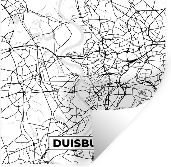 Stickers Stickers muraux - Duisbourg - Carte - Carte - Plan de la ville - 50x50 cm - Feuille adhésive