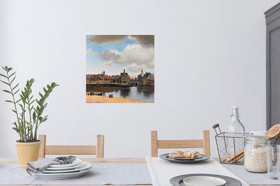 Stickers muraux - Film autocollant - Vermeer - Ville - Maîtres anciens - Art - 50x50 cm - Film adhésif - Stickers muraux Chambre d'enfant - Papier peint autocollant - Papier peint autocollant - Film autocollant