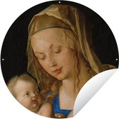 Tuincirkel Maria met kind - Albrecht Dürer - 150x150 cm - Ronde Tuinposter - Buiten