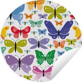 Tuincirkel Een kleurrijke illustratie van vlinders - 120x120 cm - Ronde Tuinposter - Buiten XXL / Groot formaat!