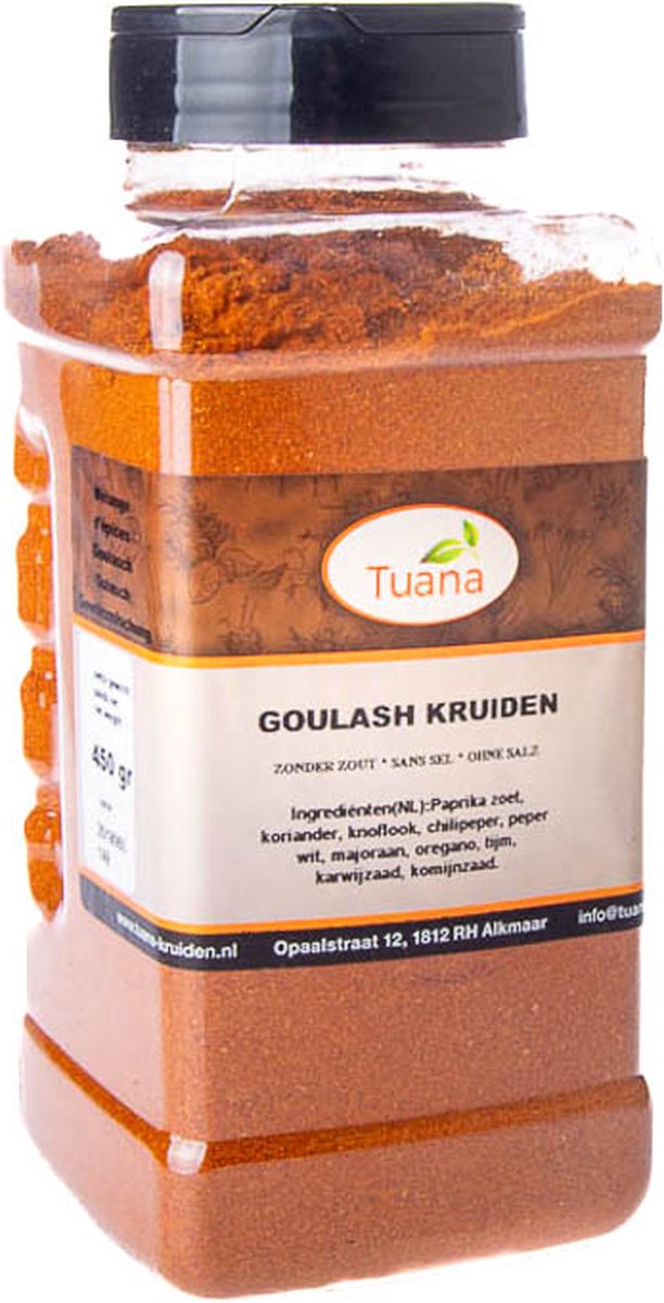 Goedkoopste Tuana Kruiden - Goulash Kruiden - Strooibus 400 Gram - Kruiden Zonder Zout - GP0083