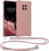 kwmobile telefoonhoesjegeschikt voor Huawei Mate 20 Pro - Hoesje van siliconen met telefoonkoord - In parelmoer