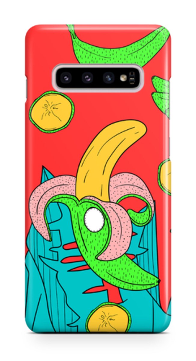 Telefoonhoesje geschikt voor Samsung Galaxy S10 Plus - Premium Hardcase - Dun en glanzend - Foodcollectie - Banana Trip - Groen
