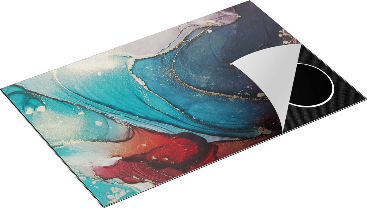 Chefcare Inductie Beschermer Abstracte Luxe Kunst - 80x52 cm - Afdekplaat Inductie - Kookplaat Beschermer - Inductie Mat