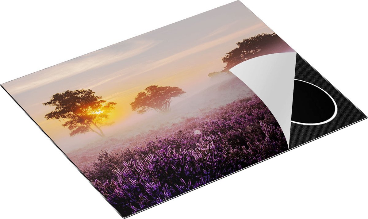 Chefcare Inductie Beschermer Weide in de Veluwe bij Zonsondergang - 65x50 cm - Afdekplaat Inductie - Kookplaat Beschermer - Inductie Mat