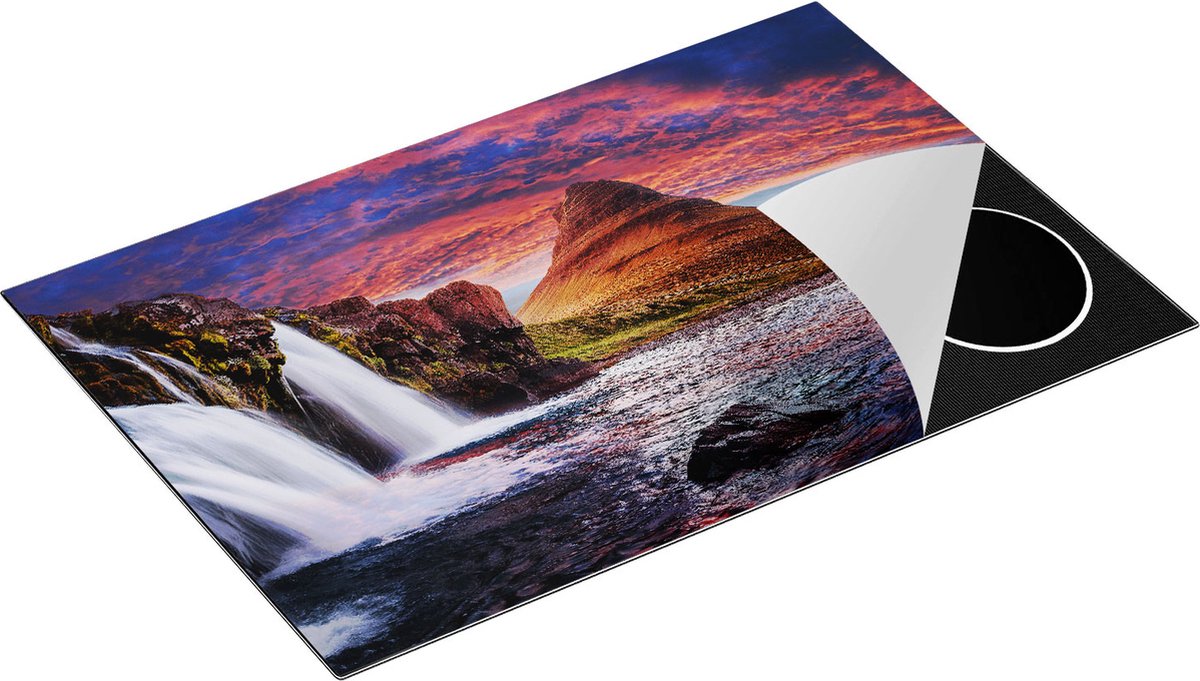 Chefcare Inductie Beschermer Waterval bij een Berg - 78x52 cm - Afdekplaat Inductie - Kookplaat Beschermer - Inductie Mat