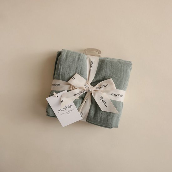 Mushie Hydrofiele Doeken (set van 3) - Roman Green van Mushie — afbeelding 3