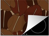 KitchenYeah® Inductie beschermer 65x52 cm - Koffiebonen - Patronen - Coffee - Kookplaataccessoires - Afdekplaat voor kookplaat - Inductiebeschermer - Inductiemat - Inductieplaat mat