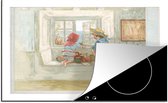 KitchenYeah® Inductie beschermer 80x52 cm - Illustratie van een antieke kinderkamer - Kookplaataccessoires - Afdekplaat voor kookplaat - Inductiebeschermer - Inductiemat - Inductieplaat mat