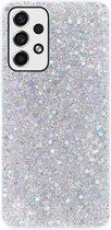 ADEL Premium Siliconen Back Cover Softcase Hoesje Geschikt voor Samsung Galaxy A73 - Bling Bling Glitter Zilver