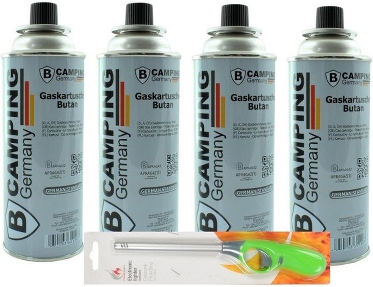 4x Butaan gasfles gasvulling 227 gram inclusief gasaansteker