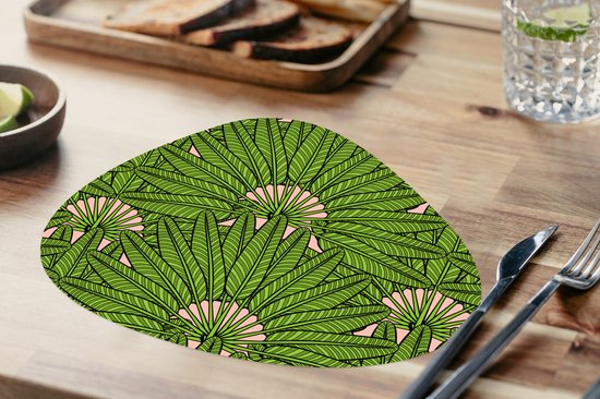 Set de table bio - Napperons bio - Sets de table - Feuille de palmier - Motifs - Jungle - Tropical - 10 pièces