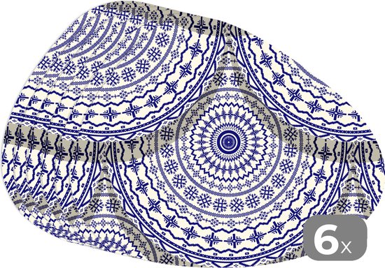 Set de table bio - Napperons bio - Sets de table - Design - Blauw de Delft - Motifs - 6 pièces