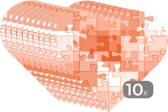 Napperons - Napperons coeur - Puzzle - Oranje - Motifs - 10 pièces