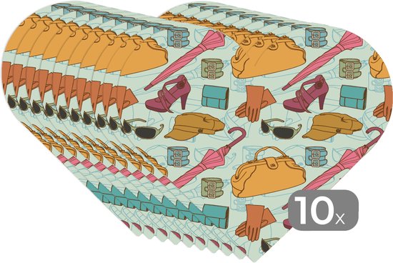 Sets de table - Napperons de table - Napperons coeur - Vêtements - Parapluie - Saisons - Design - 10 pièces