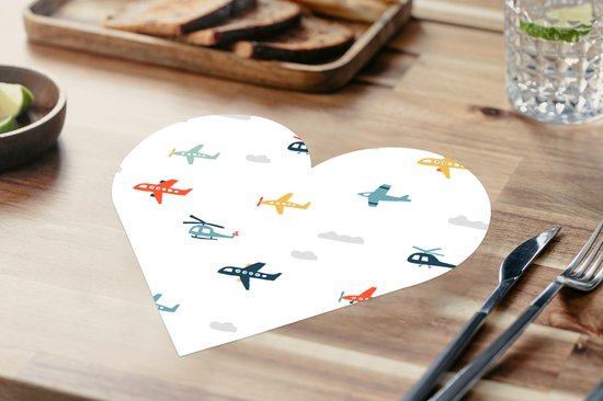 Sous-verres - Napperons - Napperons coeur - Motifs - Hélicoptère - Avion - 8 pièces