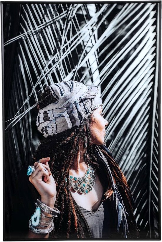 PTMD Melani Wandpaneel - 80 x 3 x 120 cm - Glas - Zwart