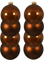 16x stuks kerstballen kaneel bruin van glas 10 cm - mat/glans - Kerstversiering/boomversiering