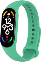 Siliconen Smartwatch bandje - Geschikt voor Xiaomi Mi Band 7 siliconen bandje - aqua - Strap-it Horlogeband / Polsband / Armband