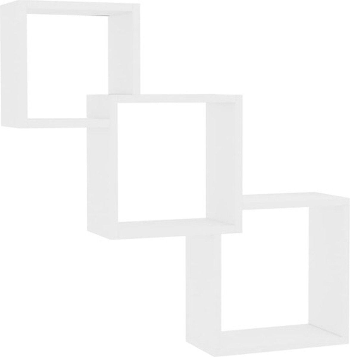 vidaXL Wandschappen - kubus - 68x15x68 - cm - bewerkt - hout - wit