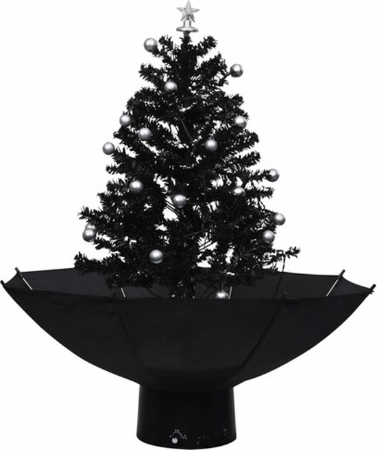 Bestuiver Bij naam optioneel vidaXL Kerstboom sneeuwend met paraplubasis 75 cm PVC zwart | bol.com