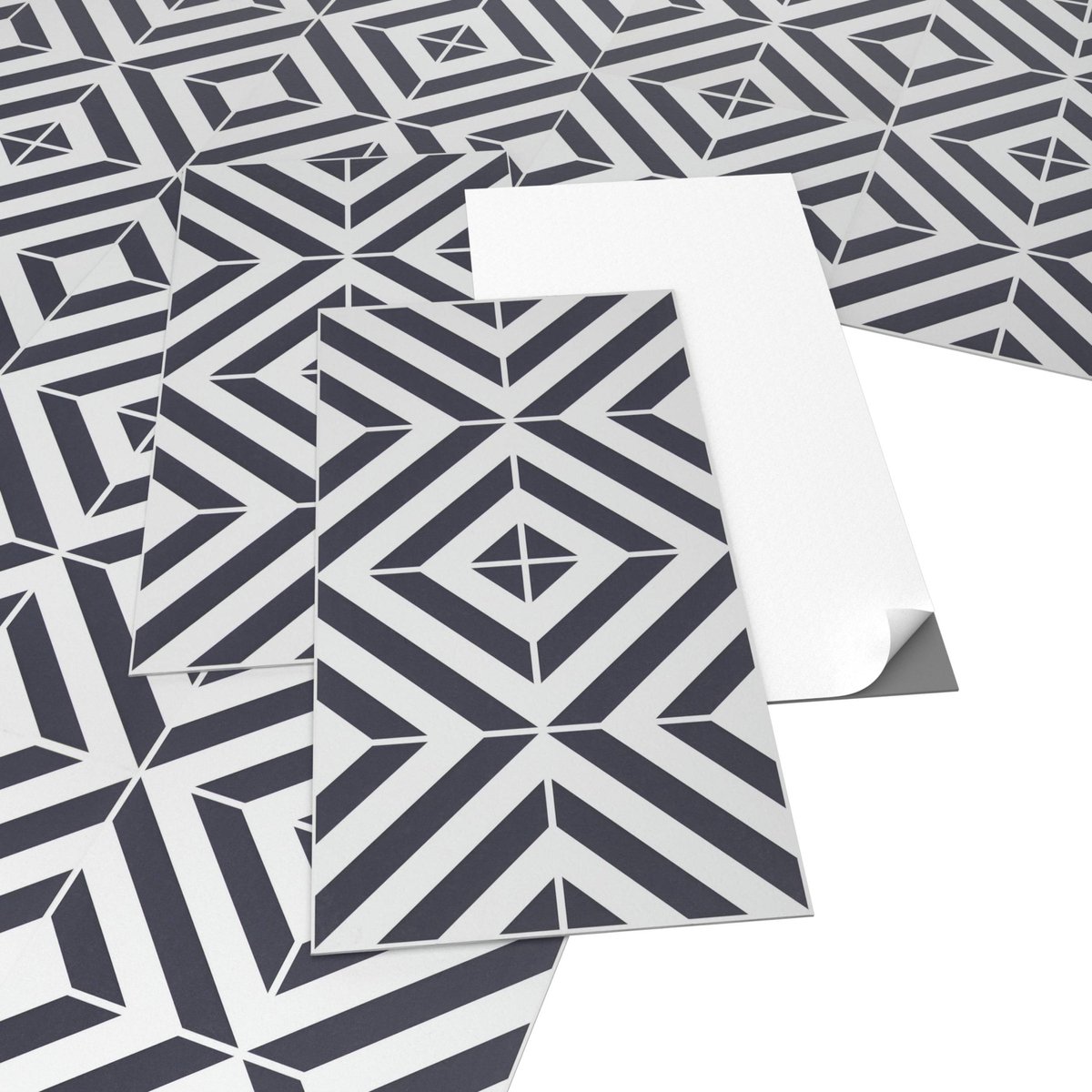 Yullpaper Vinylvloer, zelfklevende tegellook, laminaat, pvc-vloerbedekking, zelfklevende tegels, lichtzwart, marmer, 24 stuks, vloertegels, stickers, waterdicht, zwart, tegelstickers voor badkamer