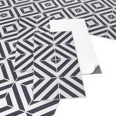 ARTENS - PVC-vloeren BANOS - Zelfklevende vinyltegels - Vinylvloeren - Geometrisch tegeleffect - Zwart / Wit - MEDIO - 60,96 cm x 30,48 cm x 1,5 mm - Dikte 1,5 mm - 2,23 m² / 12 Tegels