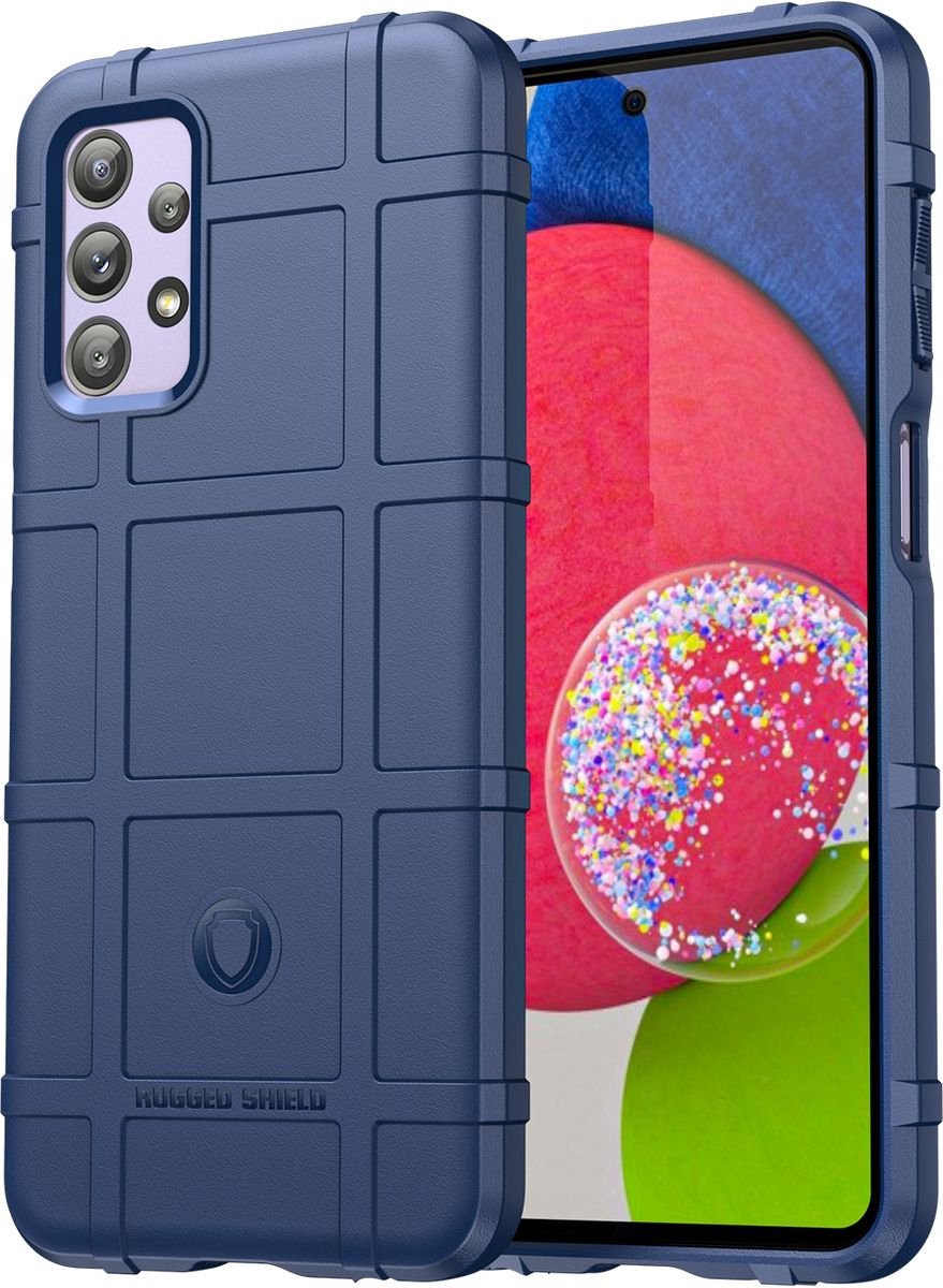 Mobigear Hoesje geschikt voor Samsung Galaxy M23 Telefoonhoesje Flexibel TPU | Mobigear Rugged Shield Backcover Shockproof | Schokbestendig Galaxy M23 Telefoonhoesje | Anti Shock Proof - Blauw