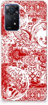 GSM Hoesje Xiaomi Redmi Note 11 Pro 5G Back Case TPU Siliconen Hoesje Angel Skull Red