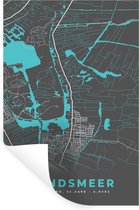 Muurstickers - Sticker Folie - Stadskaart - Kaart - Landsmeer - Plattegrond - 60x90 cm - Plakfolie - Muurstickers Kinderkamer - Zelfklevend Behang - Zelfklevend behangpapier - Stickerfolie