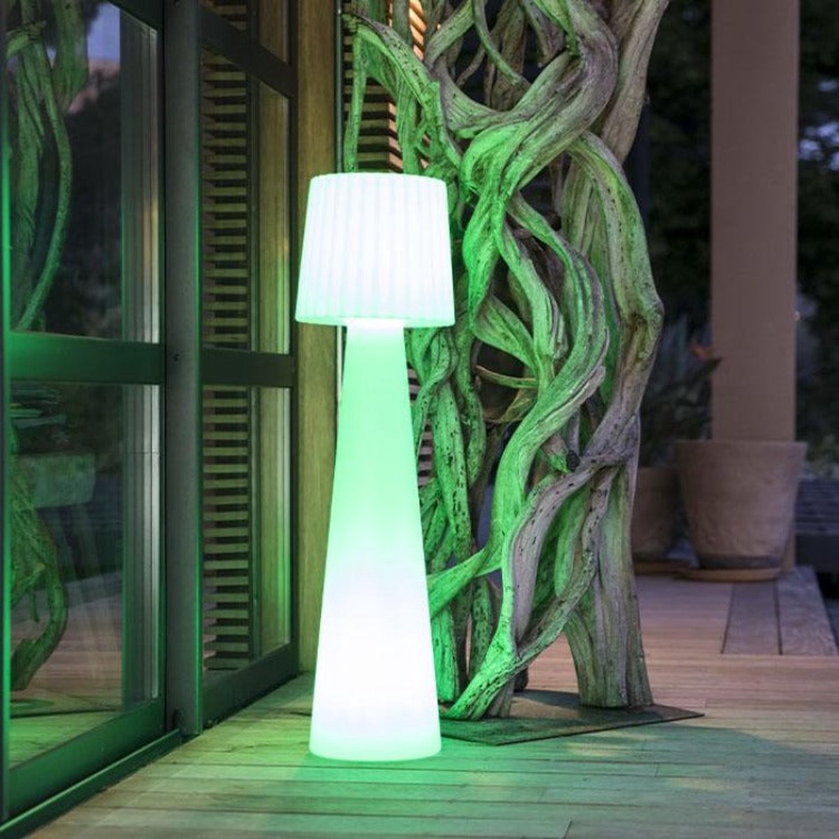 Lampadaire extérieur 100 cm LAMPADA L LED hybride . lampe multicolore sur  pied. luminaire design à batterie. solaire.