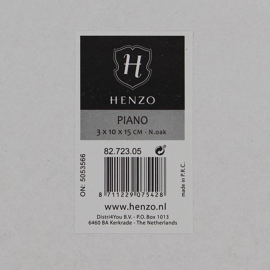Étiquette avec HENZO PIANO 3x10x15cm N.oak