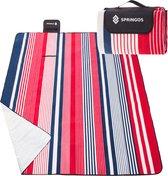 Springos Picknickkleed | Picknickdeken | Buitenkleed | Picknick | 200 x 200 cm | Rood/Blauw/Wit