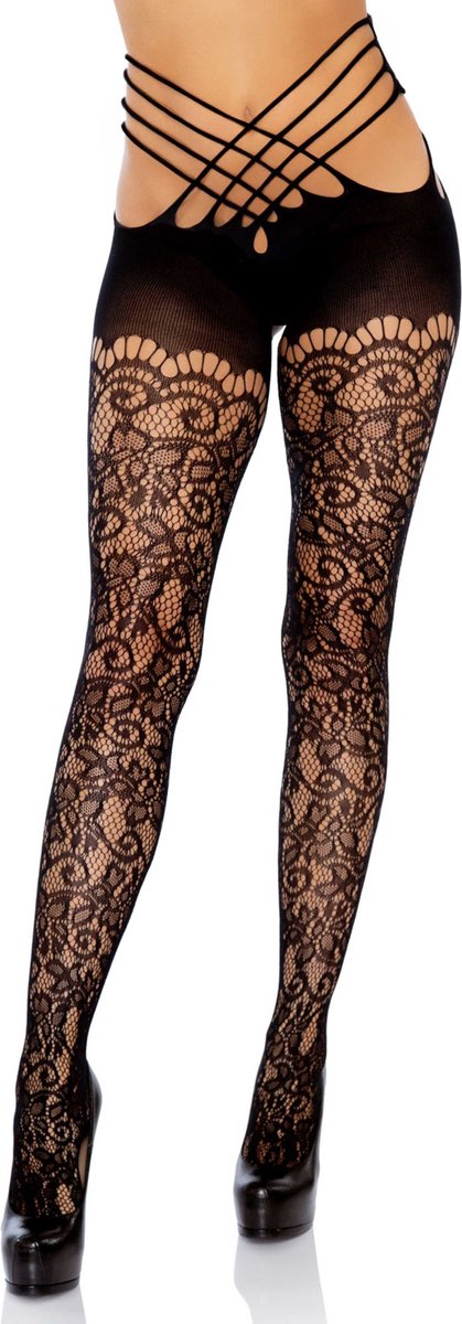 Wrap around crotchless tights