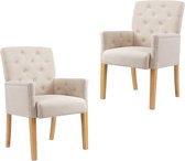 vidaXL de Chaises de salle à manger avec accoudoirs 2 pcs Beige VDXL_3058291