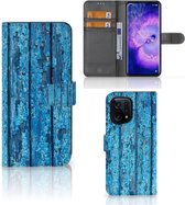 Magnet Case OPPO Find X5 Telefoonhoesje Wood Blue