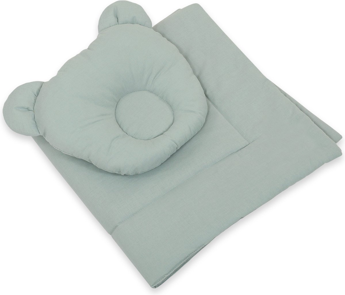Puckababy - inbakerslaapzak - Deken met kussen - 2st set - Pastel Groen Puckababy - inbakerslaapzak - Deken met kussen - 2st set - Pastel Groen