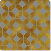 Muismat XXL - Bureau onderlegger - Bureau mat - Patronen - Goud - Luxe - 60x60 cm - XXL muismat