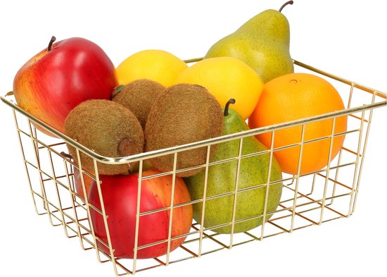 Present Time Corbeille à fruits Open Grid - Gold - 28x12cm