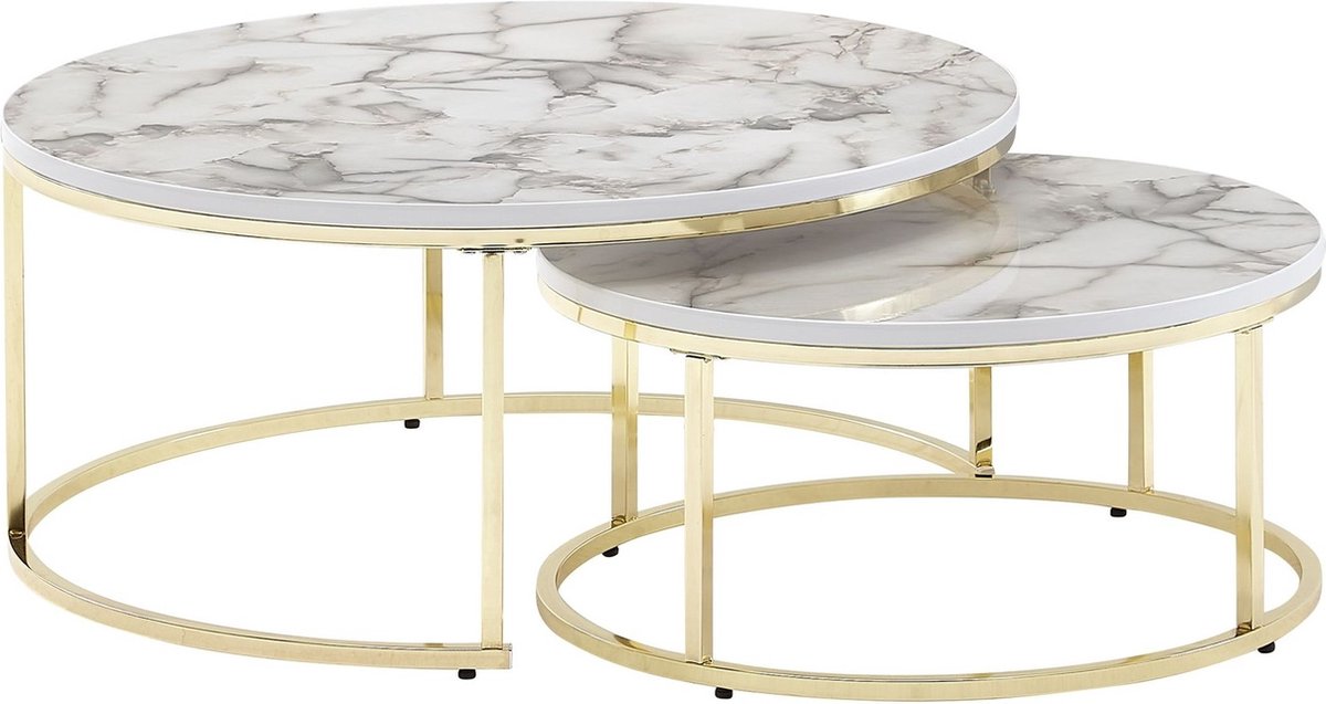 Sky Style Cherie Salontafel Set Wit / Goud