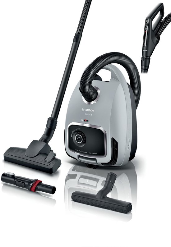 Bosch BGB6X330 Serie 6 - Stofzuiger met zak - 12mtr bereik - Afstandbediening in handvat - HEPA - Grijs