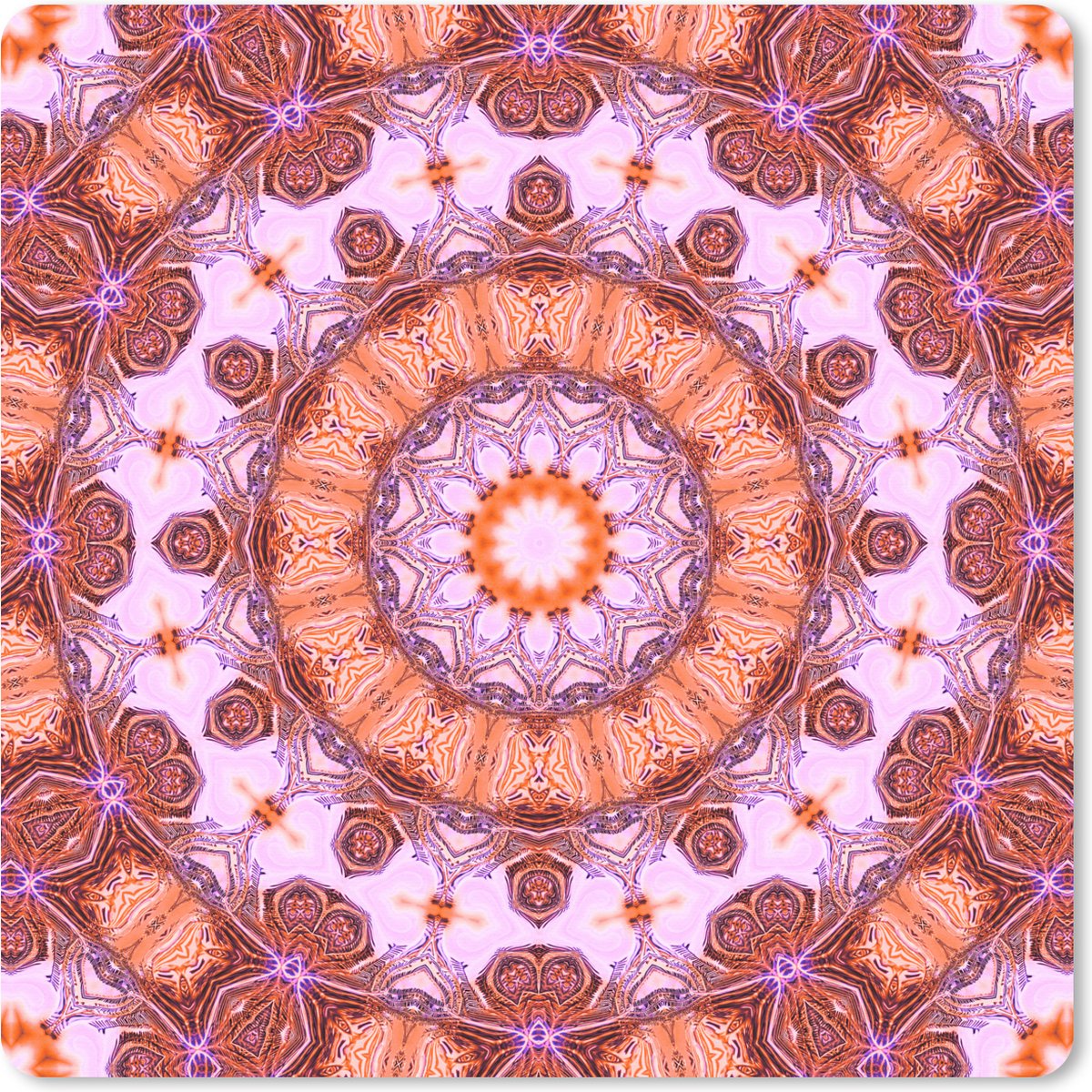 Muismat XXL 50x50 cm - Bureau onderlegger - Bureau mat Mandala caleidoscoop - Bureaumat - Gaming mousepad xl - Bureaulegger groot - Computer deskmat