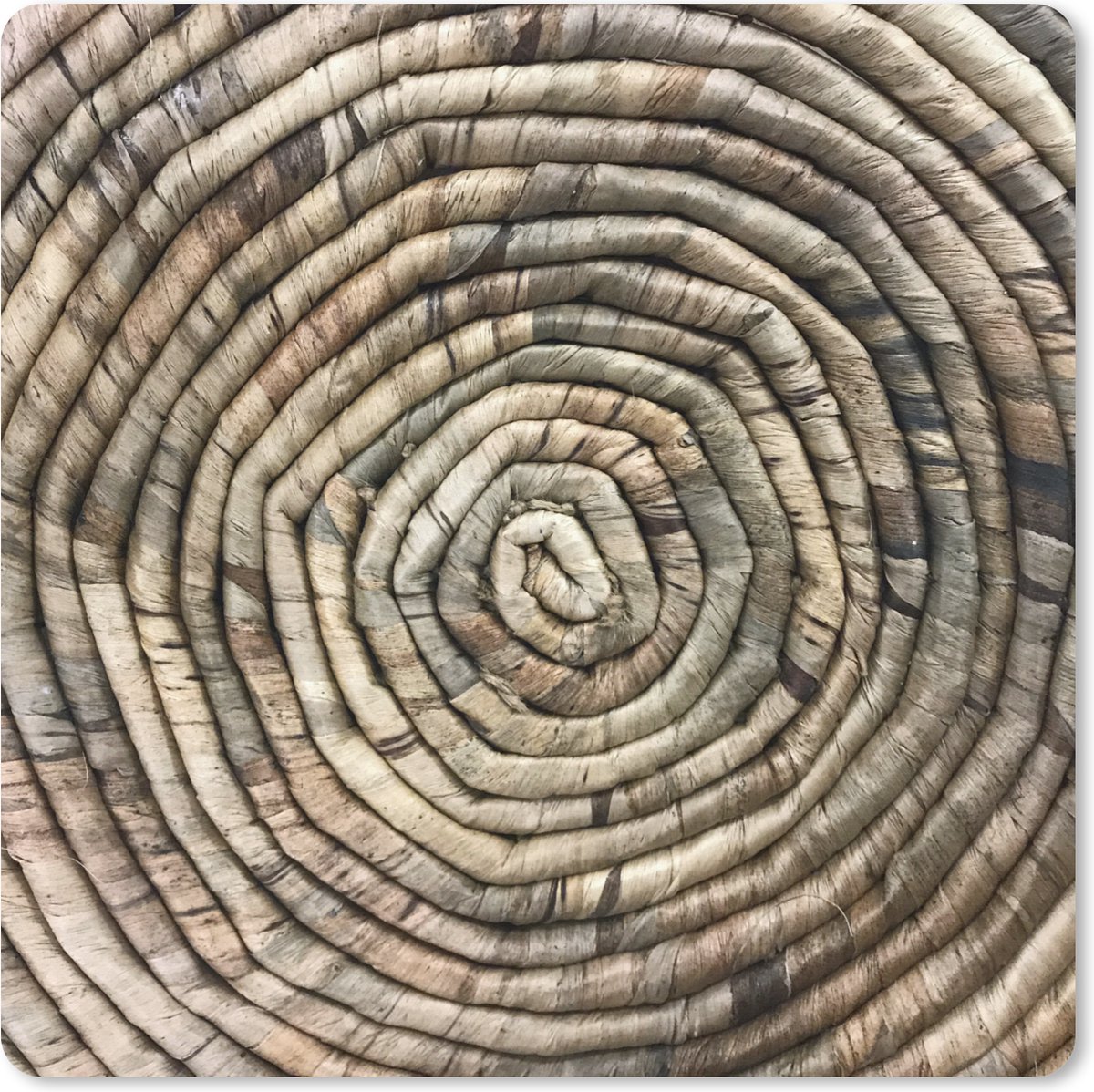 Muismat XXL 50x50 cm - Bureau onderlegger - Bureau mat Cirkel - Riet - Mand - Bureaumat - Gaming mousepad xl - Bureaulegger groot - Computer deskmat