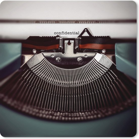 Muismat XXL 50x50 cm - Bureau onderlegger - Bureau mat Typemachine - Retro - Letters - Bureaumat - Gaming mousepad xl - Bureaulegger groot - Computer deskmat