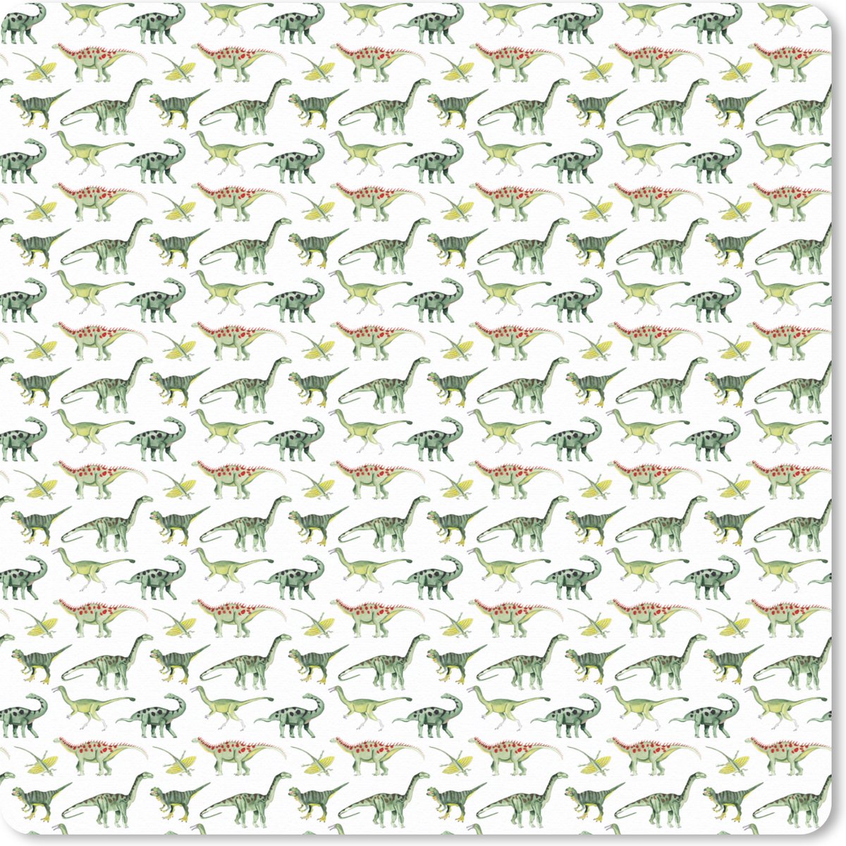 Muismat XXL 60x60 cm - Bureau onderlegger - Bureau mat Jongens - Kinderen - Dinosaurus - Patronen - Bureaumat - Gaming mousepad xl - Bureaulegger groot - Computer deskmat