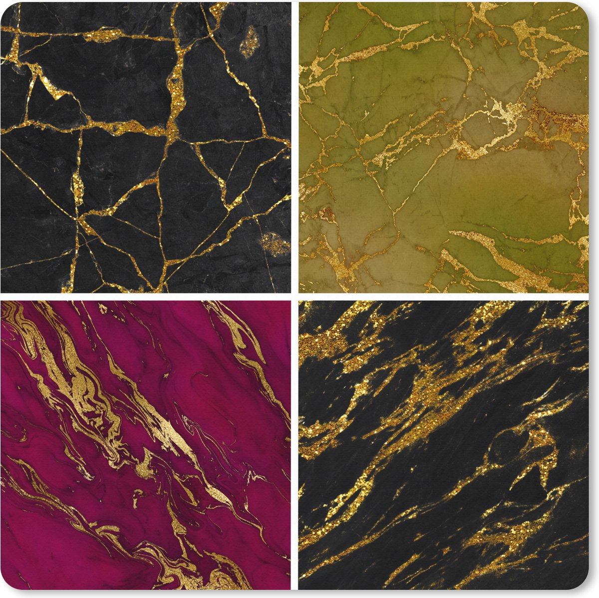 Muismat XXL 80x80 cm - Bureau onderlegger - Bureau mat Marmer - Gold - Chic - Bureaumat - Gaming mousepad xl - Bureaulegger groot - Computer deskmat