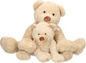 2x Pluche mama en kind Boogy knuffelberen 35 en 24 cm knuffels speelgoed set - Happy Horse -  Beren bosdieren knuffels - Teddybeer speelgoed voor kinderen - Baby geboorte kraamcadeaus