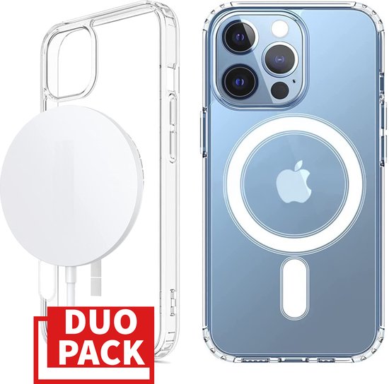 Chargeur MagSafe pour iPhone 13 Pro Max + Coque UltraHD transparente -  Chargeur rapide... | bol